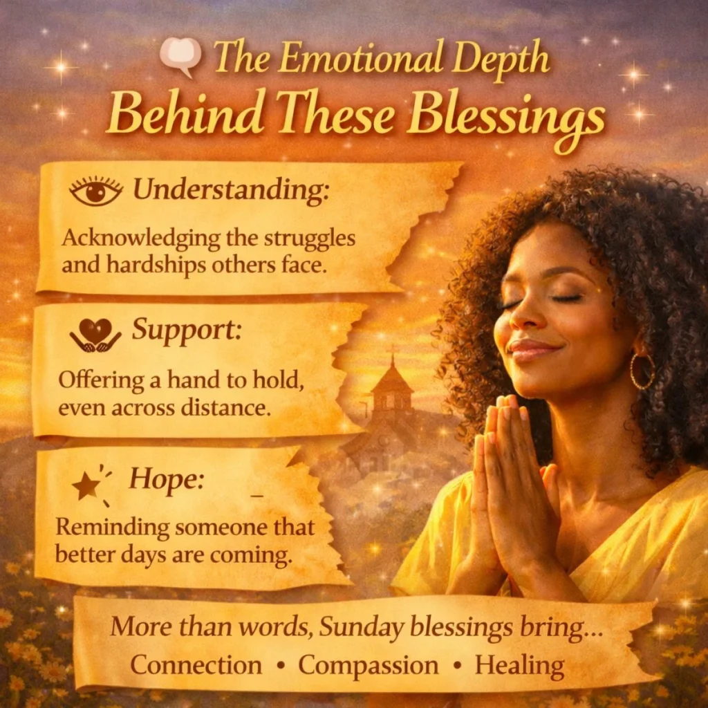 Emotional depth behind African American Sunday blessings showing prayer, hope, support, and spiritual connection at sunrise