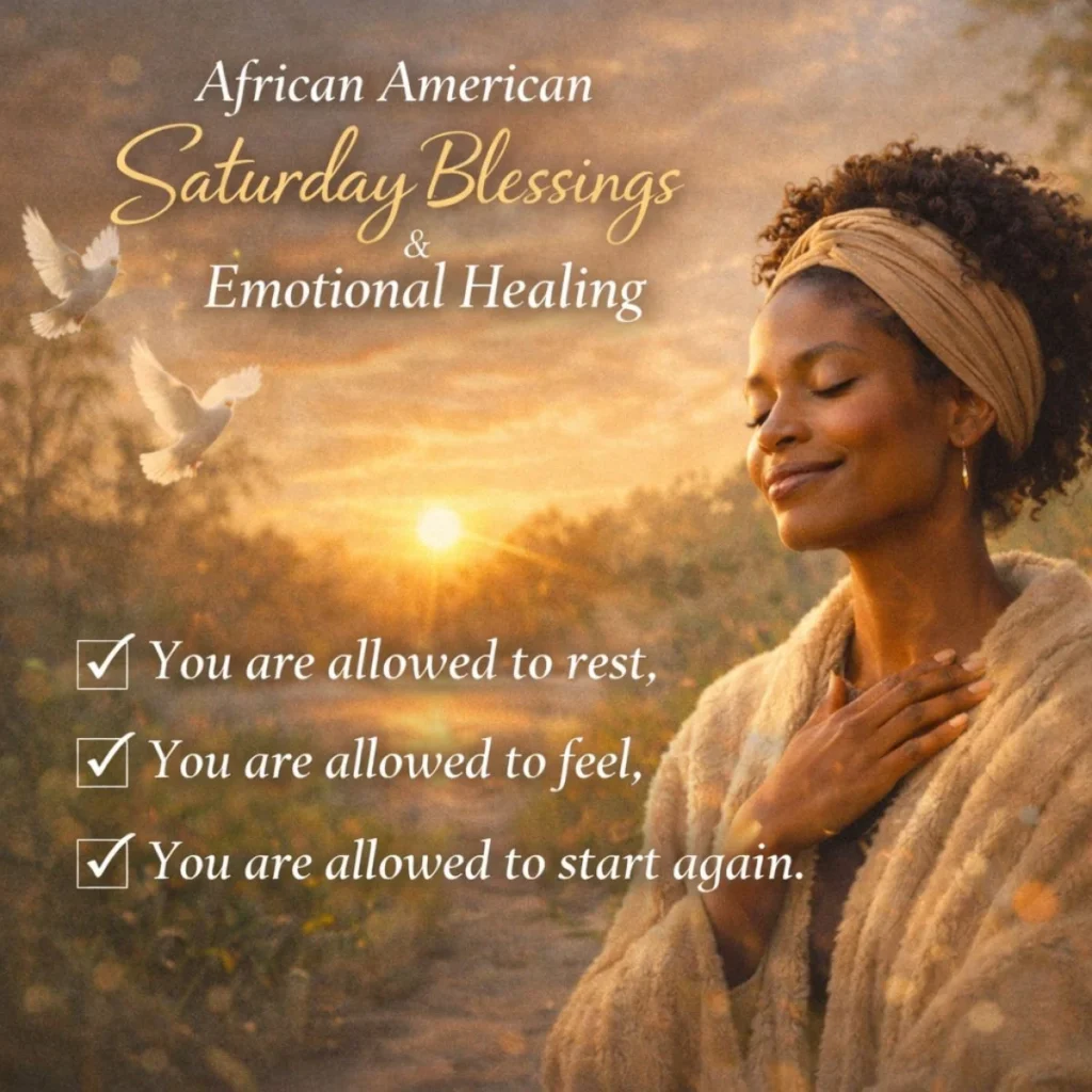 african american saturday blessings gif for emotional healing woman peaceful sunrise affirmation