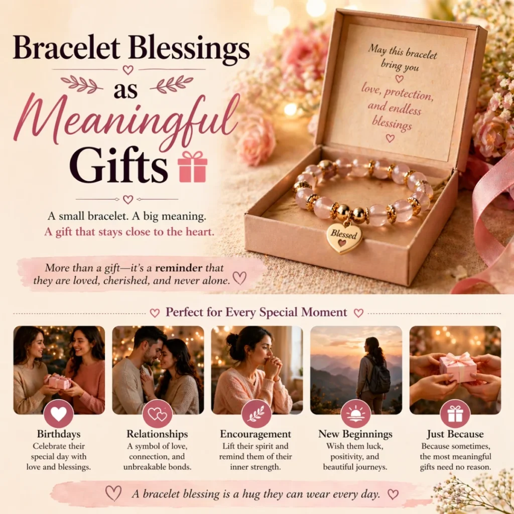 bracelet blessings gift with elegant beads and charm symbolizing love connection and emotional meaning