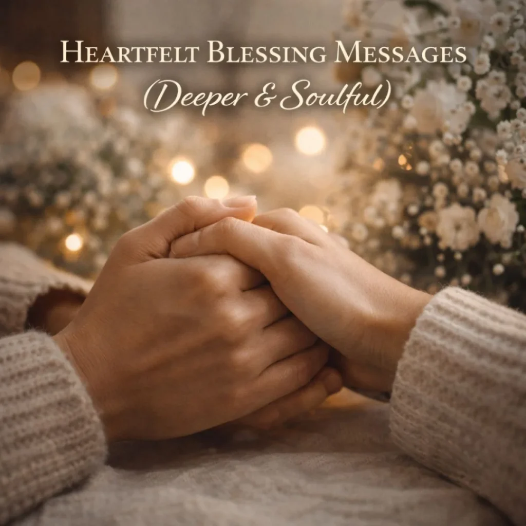 two hands gently holding each other symbolizing heartfelt blessings, love, emotional support, and soulful connection