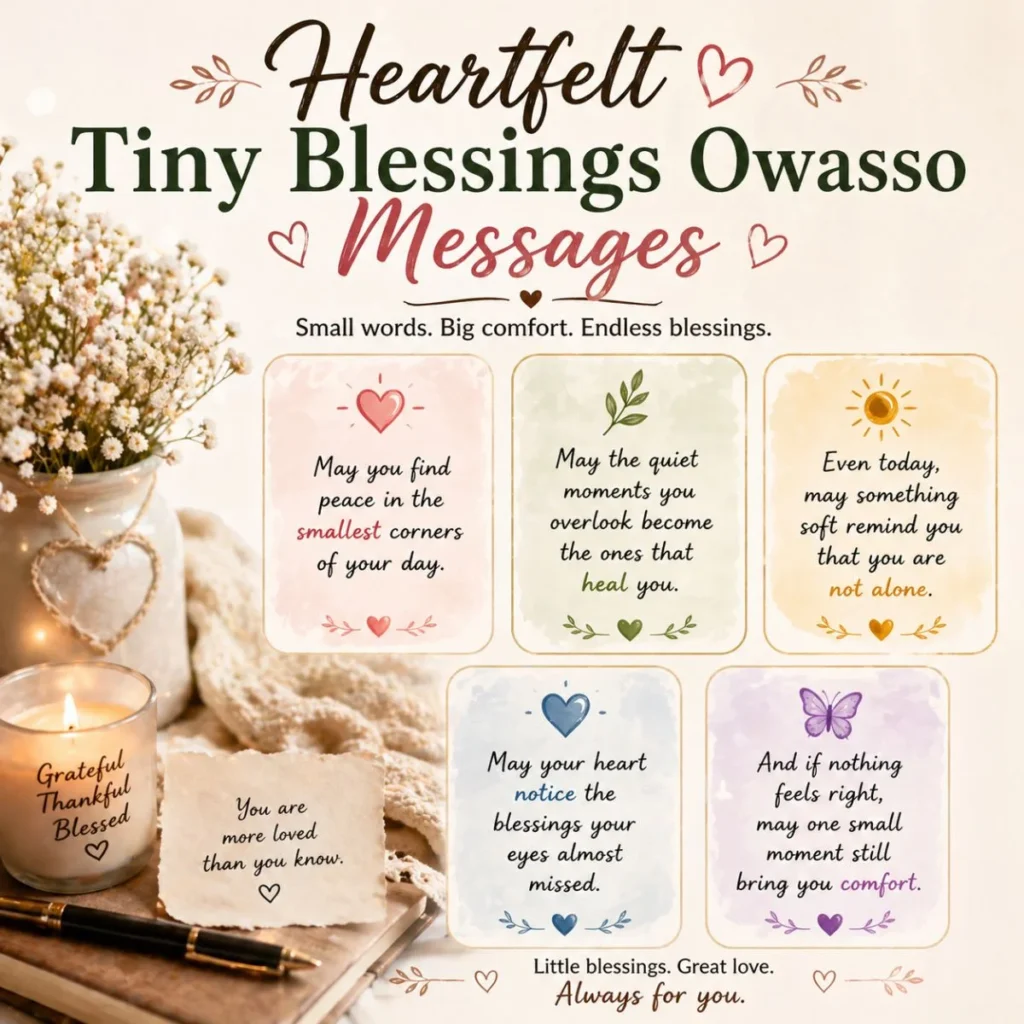 heartfelt tiny blessings owasso messages cozy aesthetic quotes with candle flowers and soft comforting notes