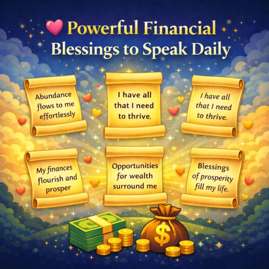 powerful financial blessings to speak daily with affirmations money abundance and prosperity illustration