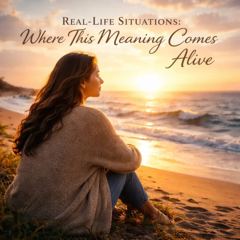 woman sitting on beach at sunset reflecting on freedom and real-life meaning of liberty