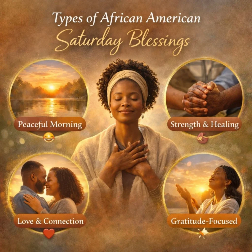 types of african american saturday blessings gif showing peace strength love and gratitude themes