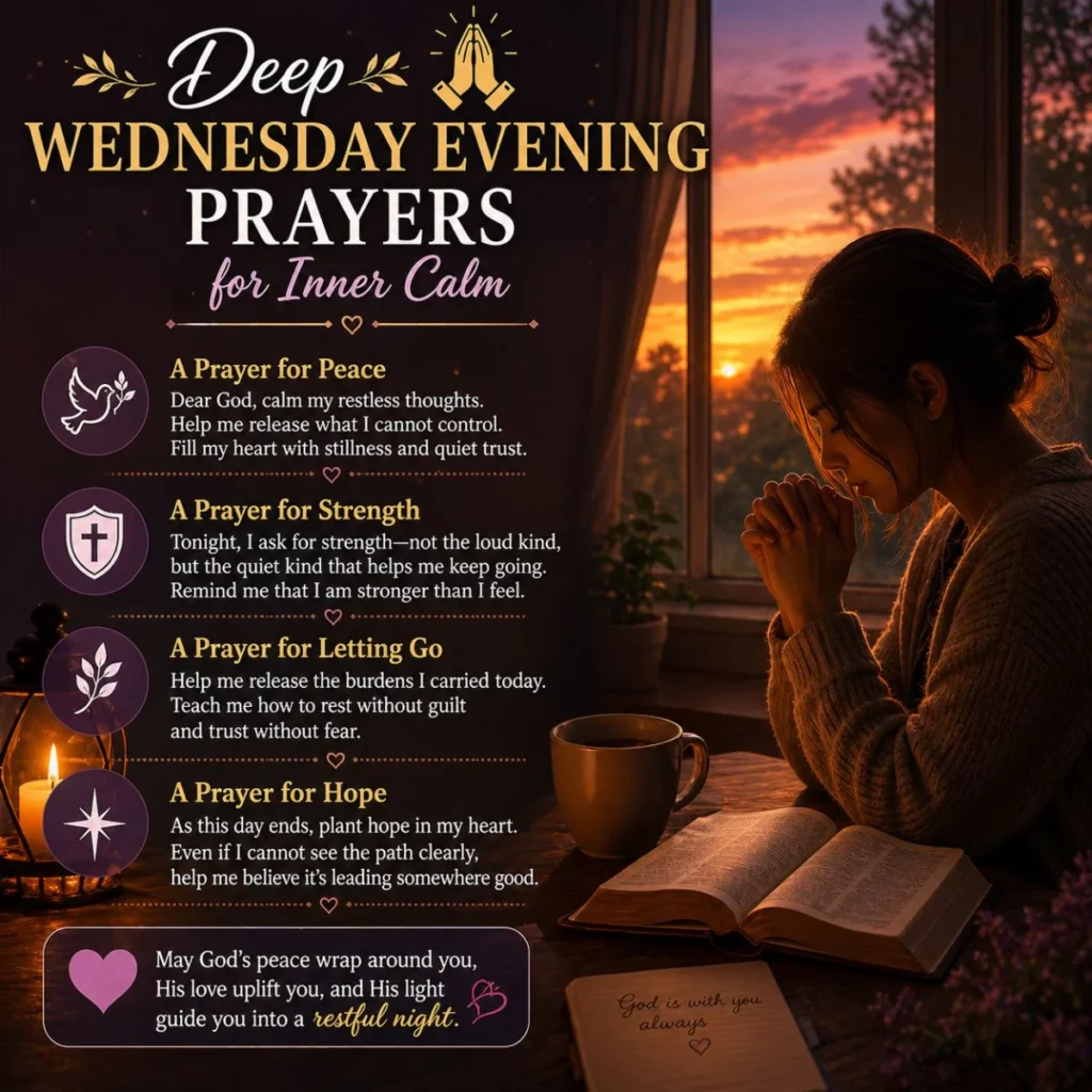 person praying at sunset candle light wednesday evening blessings for inner calm and peace
