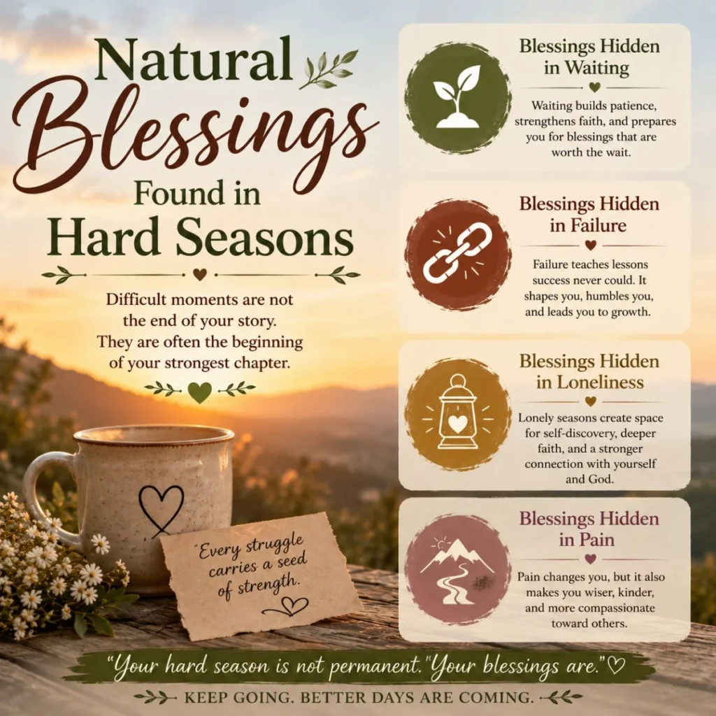 Natural blessings in hard seasons with peaceful sunrise, healing quotes, and emotional encouragement