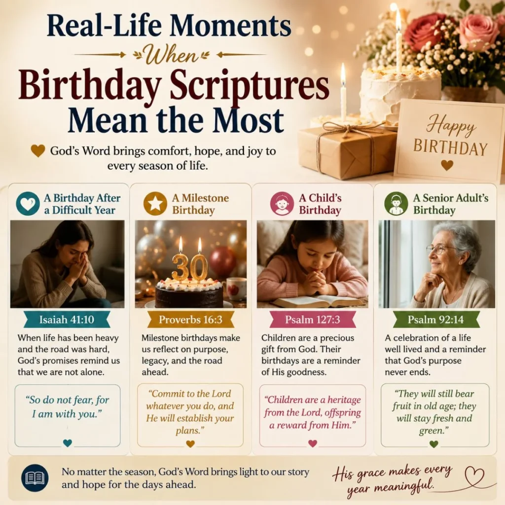 Real-life moments when birthday scriptures mean the most, featuring faith-filled birthday blessings and Bible verses