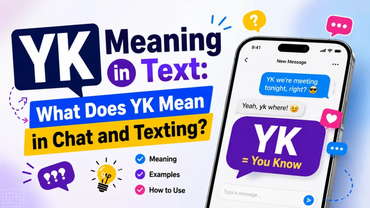 YK meaning in text and chat explained with a smartphone showing “YK = You Know”
